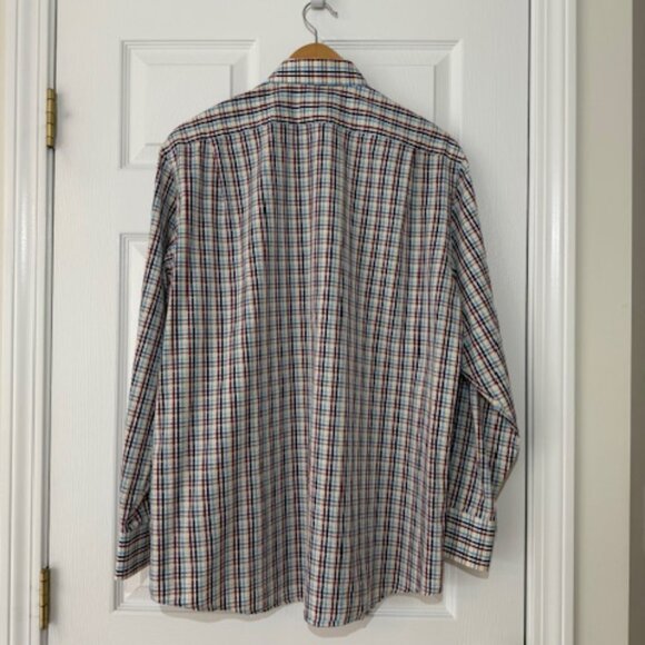 Lacoste Men’s Plaid Button-Down Dress Shirt Size 44 (Large) - Picture 3 of 5
